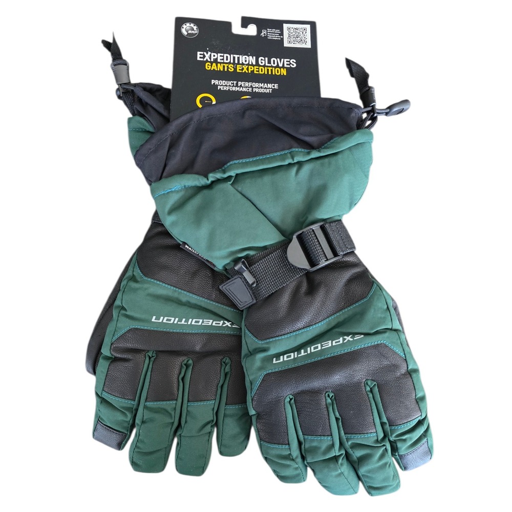 BRP Ski-Doo Expedition Gloves Unisex XS Green Black Waterproof Winter 446337 NEW